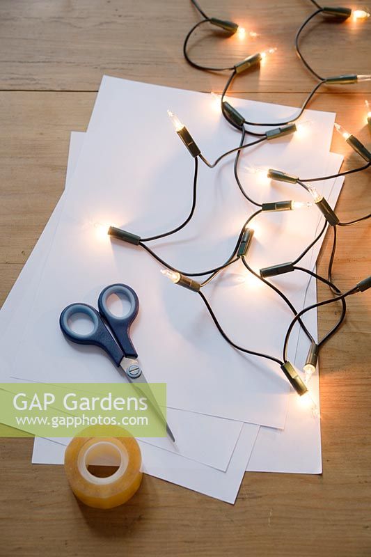 Materials needed to turn basic fairylights in to beautiful decorative outdoor lighting