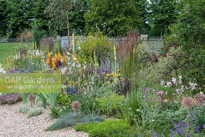 Beth Chatto: The Drought Resistant Garden, designed by David Ward, RHS Hampton Court Garden Palace Show, 2019. 
