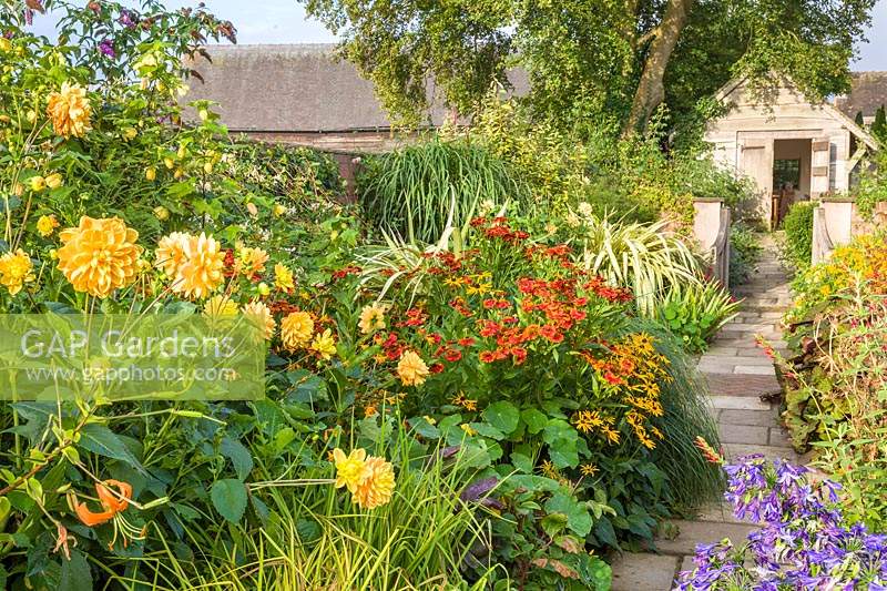 The Summerhouse Garden at Wollerton Old Hall Garden, near Market Drayton, Shropshire, UK