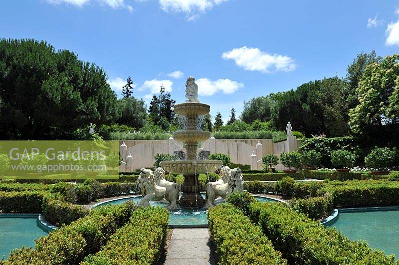 Fountain in the Italian Renaissance Garden at the Themed Gardens Collection in Hamilton, New Zealand
