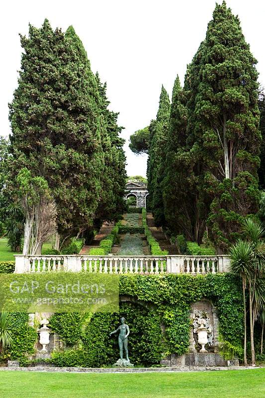 Italianate garden at Villa Agnelli Levanto, Italy.