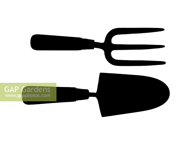 Collection of  garden tools on a white background