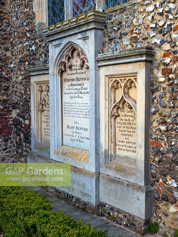 The grave of Humphry Repton - 21 April 1752 to 24 March 1818  at the  Church of St Michael, Aylsham, Norfolk