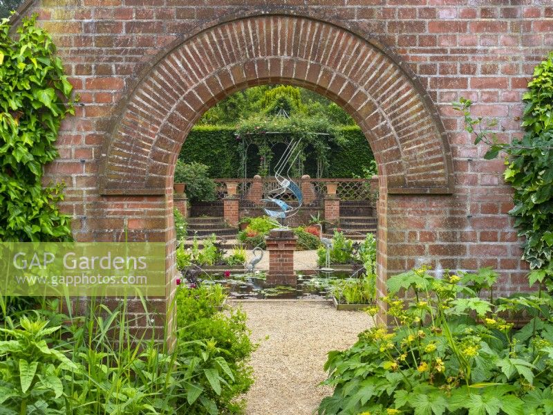 Entrance to the sunken garden at East Ruston gardens in Norfolk June