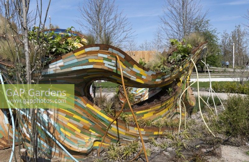 Almere The Netherlands 19th April 2022
Floriade Expo 2022. A ten-yearly botanical garden festival and exhibition, this year taking place in Almere, Flevoland. 
Treeport Zundert uses the colours of Zundert born painter Vincent van Gogh as inspiration. 