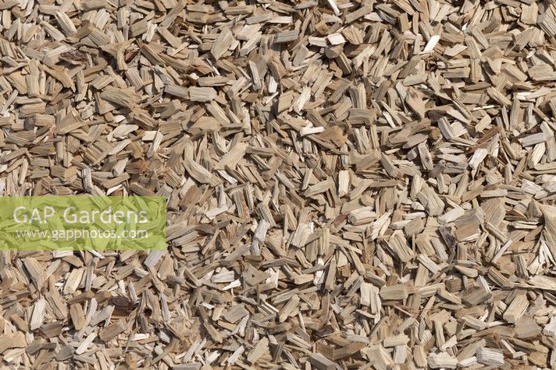 Wood chipping ground cover abstract background. 