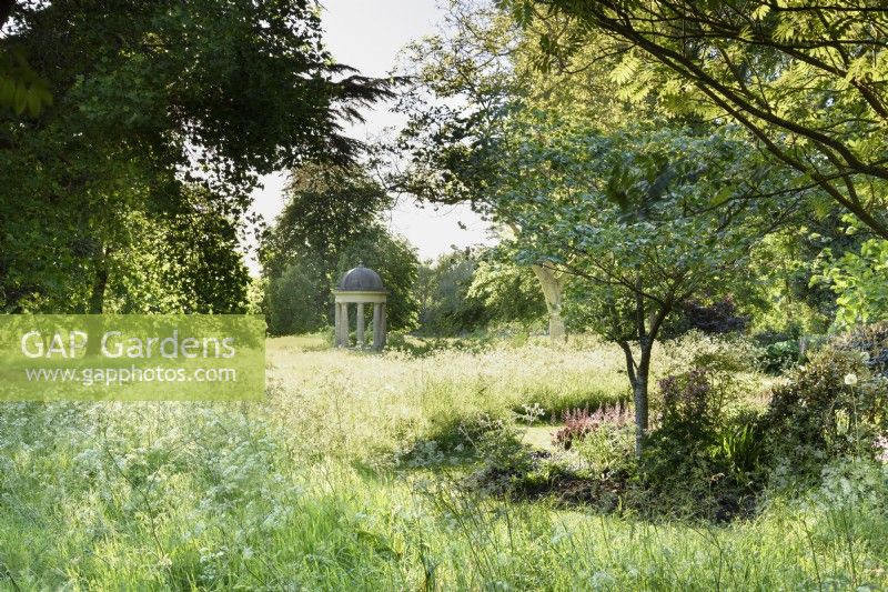 Temple of the Winds in the wild garden at Doddington Hall near Lincoln in May