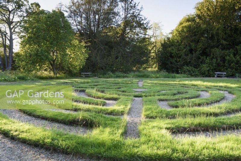 Grass maze at Doddington Hall near Lincoln in May