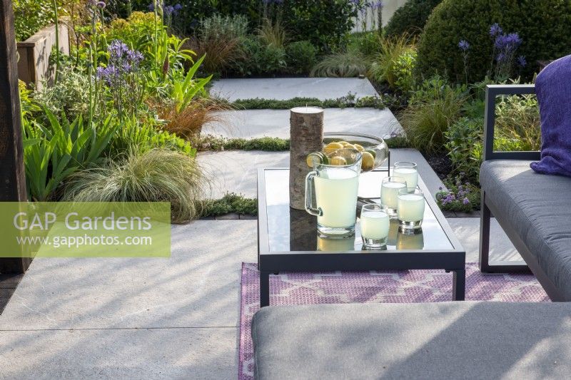 Outdoor seating area with refreshing Summer drinks - Abigail's Footsteps, RHS Malvern Spring Festival 2022