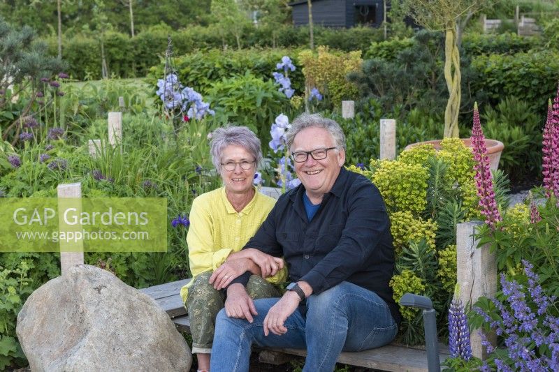 Patrick and Lois Bellew in their garden.