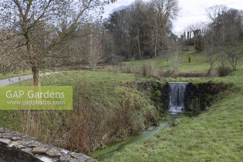 The arboretum with waterfall, The Garden House, Yelverton, Devon