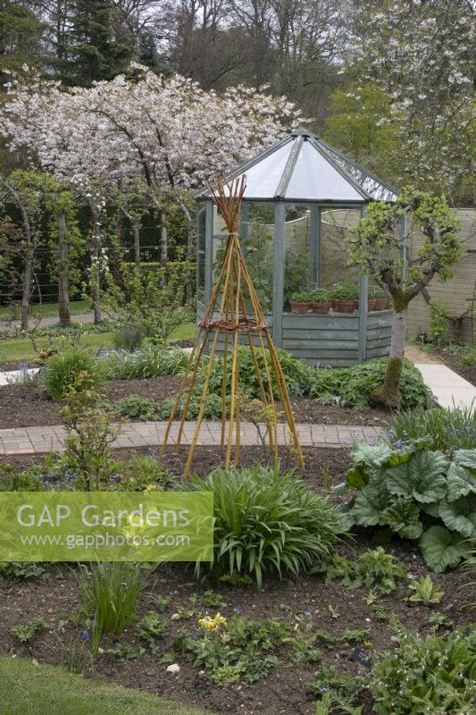 Ornamental Kitchen Garden at Barnsdale Gardens, April