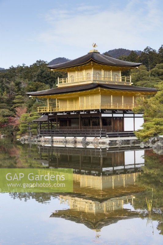 View to Golden Pavilion across the Kyoko pond .