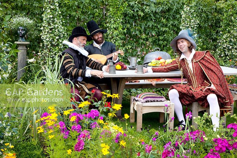 Actors at the Hampton Court Flower Show, Shakespeare's Comedies Garden 