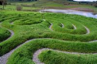 Grass and gravel labyrinth in Petaluma in California US