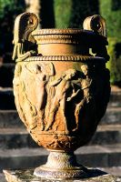 Classical urn at The Gardens of Mapperton, Dorset.