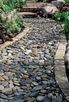 Pebble stone path