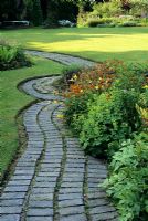 Path - winding brick path at Cobblers, Sussex.