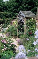 View towards arbour in rose garden - Mount Prosperous, Hungerford, Berkshire