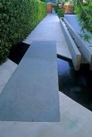 Contemporary garden with walkway and path over water - Wunulla Rd, Wollahra, NSW, Australia