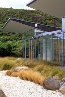 Native grasses and boulders - Piha, New Zealand
