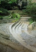 Curved rock steps with contrasting shapes and textures