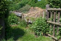 Compost heap at Bluebell Cottage Gardens, Cheshire