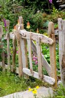 Rustic gate at The Shetland Croft House Garden, Design - Sue Hayward, Sponsor Motor Neurone Disease Chelsea Flower Show 2008
