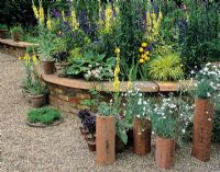 Extensive planting in raised bed at the Chelsea Flower Show
