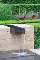 Water feature set in marble - The Laurent-Perrier Garden, Sponsored by Champagne Laurent-Perrier - Gold medal winner at RHS Chelsea Flower Show 2009