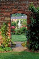 View through into the Walled Garden from near the grotto - Glansevern Hall, near Welshpool, Wales in July