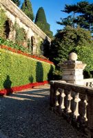 View of part of the lower terrace below the pavillion on the east side of the garden looking up - Isola Bella, Lake Maggiore, Italy