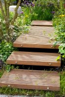 Wooden garden steps - Nature Ascending Garden - Gold medal winner for Urban Garden at RHS Chelsea Flower Show 2009 