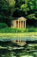 The Temple, made by Haddonstone, refected in the lake - Highnam Court, Gloucestershire