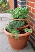 Making a tiered herb container - The finished container