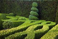 Parterre garden with box hedging - Wilkins Pleck, Newcastle-under-Lyme, Staffordshire, NGS
