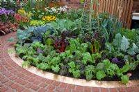 Vegetables growing in circular bed - What Grows Around garden - RHS Tatton Park 2010