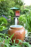 Water fountain and pond