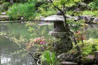 Stone lantern in the Western garden - Isuien Gardens, Nara, Japan