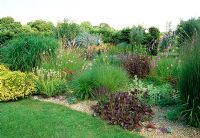 Late summer dry garden of grasses and perennials