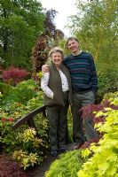 Marie and Tony Newton in their Oriental style garden in Walsall, UK
