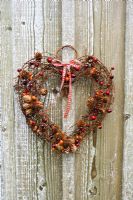 Autumn rustic decoration with red and orange berries
