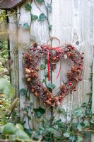 Autumn rustic decoration with red and orange berries