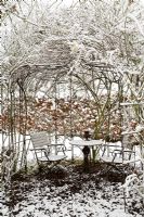 Gazebo and seating area in Winter garden