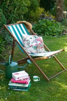 Deck chair with garden books