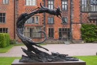 'Cheetah, Chasing Buck' in the Predators and Prey ll exhibition  -  The Dylan Lewis Bronzes collection - Arley Hall and Gardens, Cheshire