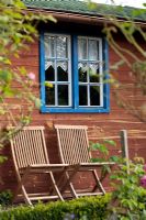 Seats at the summerhouse, Garden Hackl, Mistelbach Austria