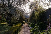 Path running along the South border surrounding the walled kitchen garden - Northcourt