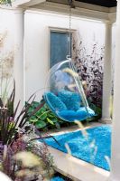 Swing seat and blue carpet -  'The Chilstone Garden', Silver medal winner, RHS Chelsea Flower Show 2011 