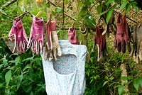 Washing garden gloves